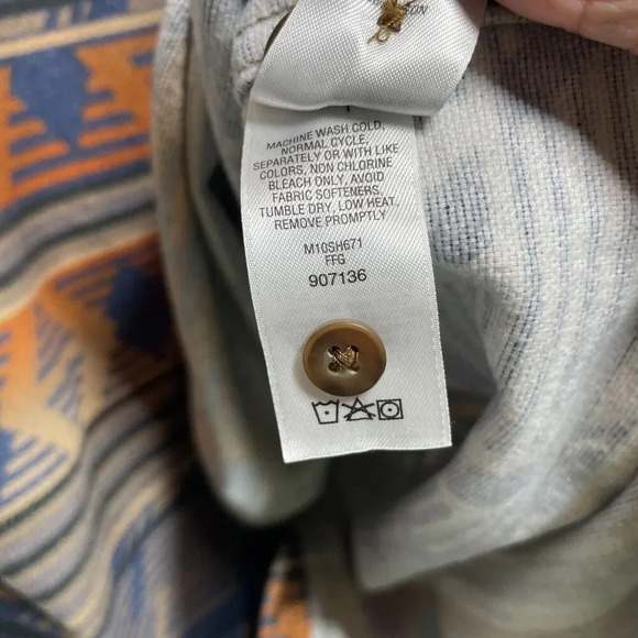 Cabela's 2XL Regular Southwestern Button Up Men's Pocket Fleece Cotton Collared - Picture 9 of 10